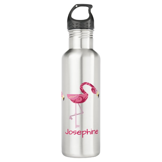 Personalised Pink Flamingo Bird 710 Ml Water Bottle (Front)