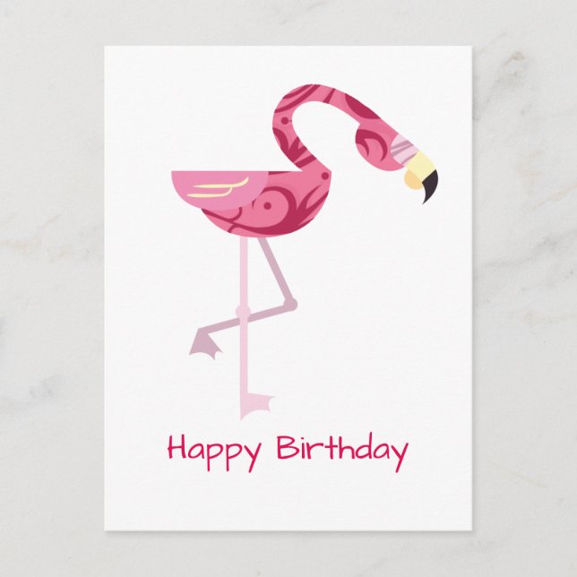 Personalised Pink Flamingo Bird Postcard (Front)