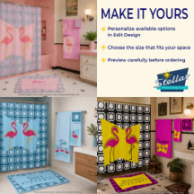 Personalised Pink Flamingo Mid-Century Modern Towe