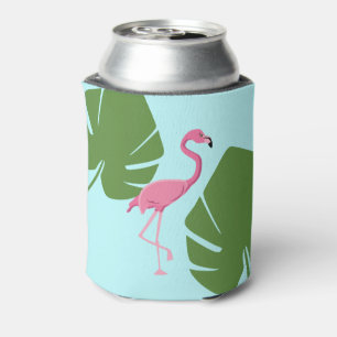 Personalised Pink Flamingo Tropical Can Cooler