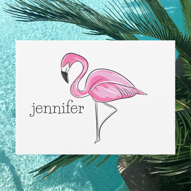 Personalised Pink Flamingo Tropical  Card (Creator Uploaded)