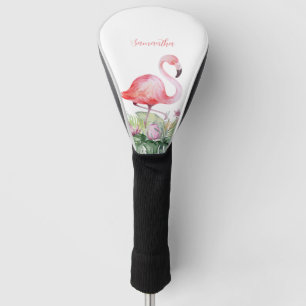 Personalised Pink Flamingo Tropical Golf Head Cover