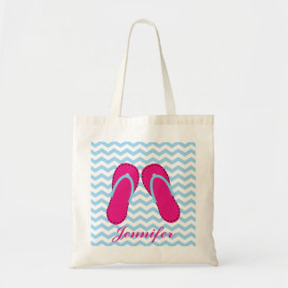Personalised Pink Flip Flop Sandals Tote Bag