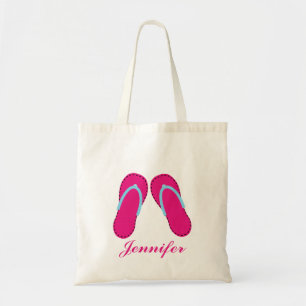 Personalised Pink Flip Flop Sandals Tote Bag