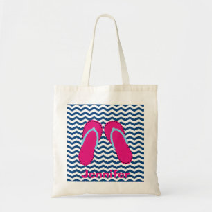 Personalised Pink Flip Flop Sandals Tote Bag
