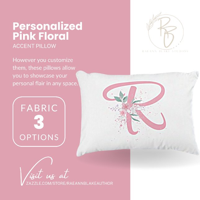 Personalised Pink Floral Accent Pillow (Creator Uploaded)