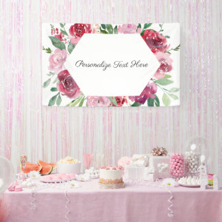 Personalised Pink Floral Banner