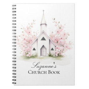 Personalised Pink Floral Church Book