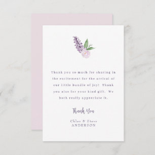 Personalised Pink Floral Message Thank You Card