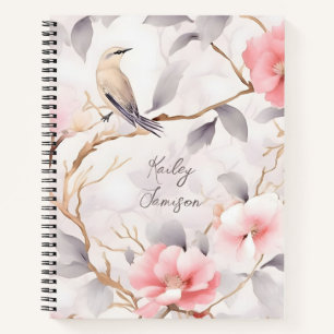 Personalised Pink Floral Notebook