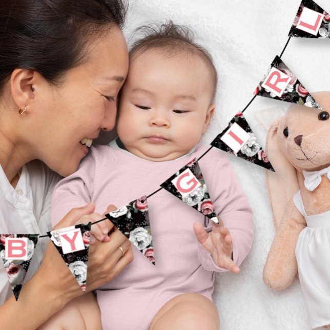 Personalised Pink Floral Patten Baby Girl Bunting (Creator Uploaded)