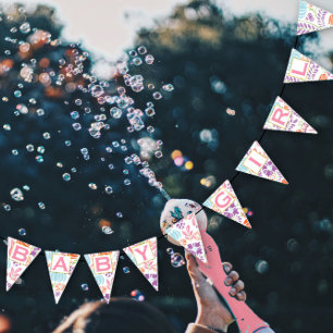 Personalised Pink Floral Patten Baby Girl Bunting