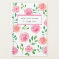 Personalised Pink Floral Planner