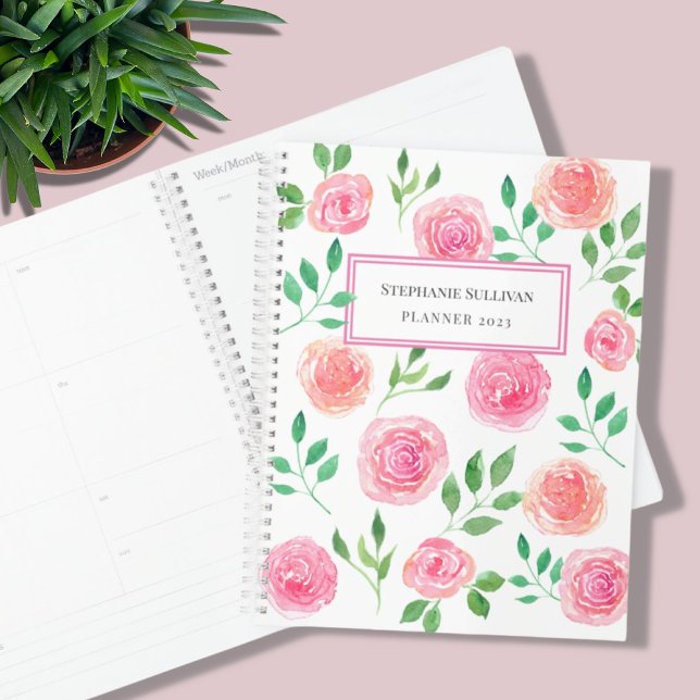 Personalised Pink Floral Planner (Creator Uploaded)