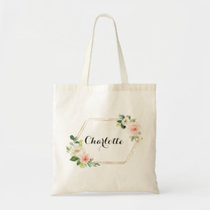 personalised Pink Floral Tote Bag Bridesmaid