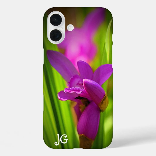 Personalised Pink flower Apple iPhone Case (Back)