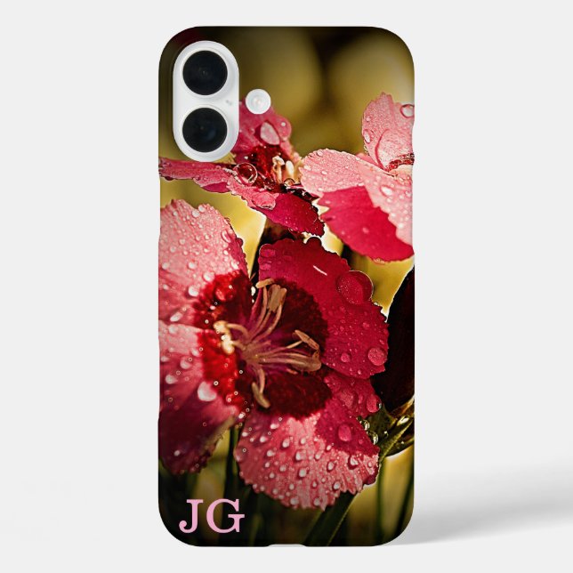 Personalised Pink Flower Apple iPhone Case (Back)