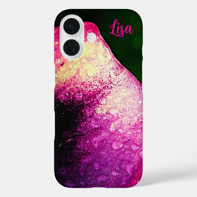 Personalised Pink Flower Apple iPhone Case (Back)