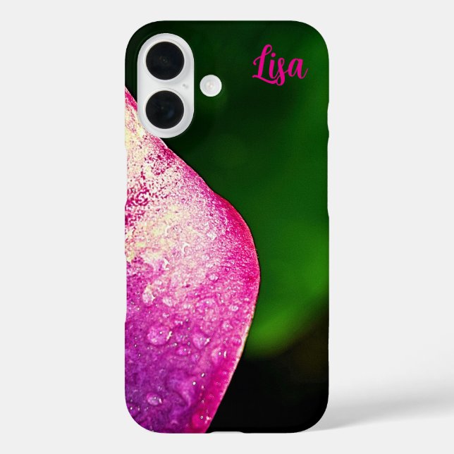 Personalised Pink Flower Apple iPhone Case (Back)