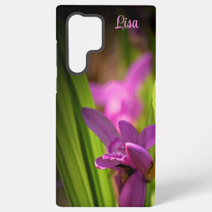 Personalised Pink Flower Samsung Case