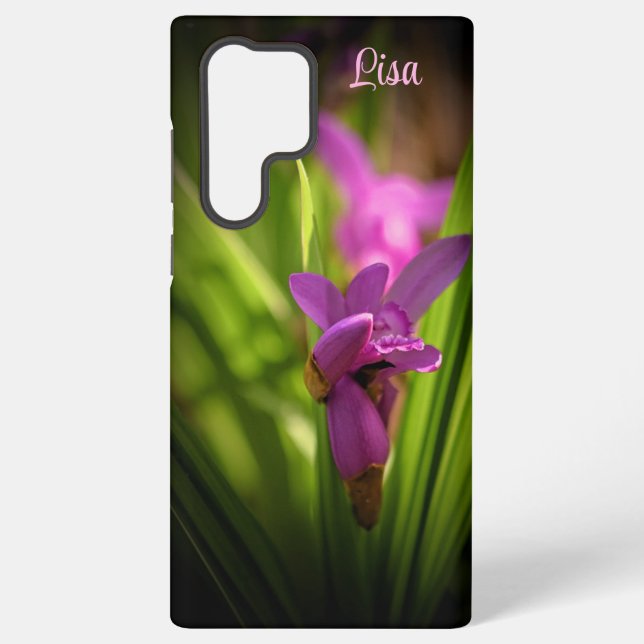 Personalised Pink Flower Samsung Case (Back)