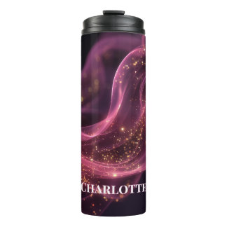 Personalised Pink Galaxy Sparkle Name Custom Thermal Tumbler