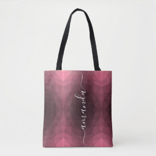 Personalised Pink Geometric Tote Bag
