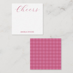 Personalised Pink Gingham Card
