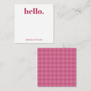 Personalised Pink Gingham Card