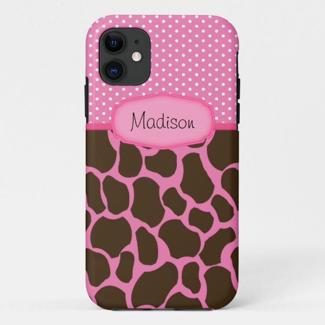 Personalised Pink Giraffe Case-Mate iPhone Case (Back)