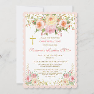 Personalised Pink Girl Confirmation Invitation