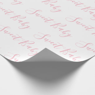 Personalised Pink Girly Elegant Sweet Baby Script Wrapping Paper