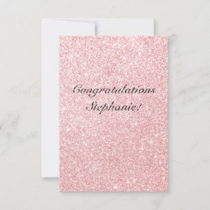 Personalised Pink Glitter  Congratulations Card
