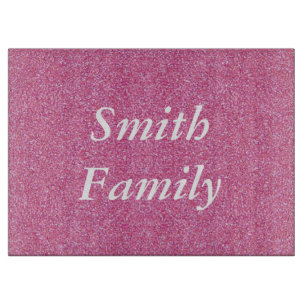 Personalised Pink Glitter Cutting Board