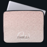 Personalised Pink Glitter Ombre Name Monogram Laptop Sleeve<br><div class="desc">Chic faux pink glitter design with ombre effect,  the pink glitter fades onto a white background. You can personalise these elegant laptop sleeve with your name and monogram or other text. Perfect personalised gift laptop sleeve. If you need any help or matching products,  please contact us through our store.</div>