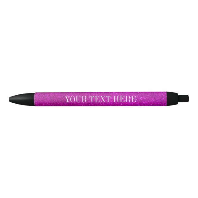 Personalised pink glitter pen with custom text (Front)