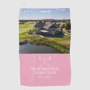 Personalised Pink Golf Club Name And Photo Towel