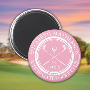 Personalised Pink Golf Club Name Magnet