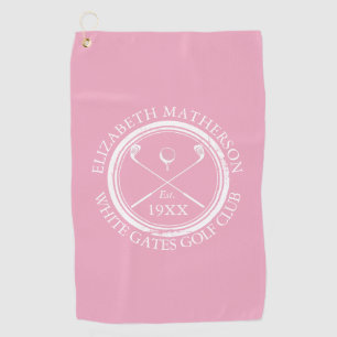 Personalised Pink Golf Club Name Towel