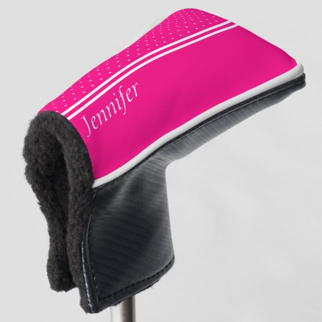 Personalised Pink Golf Head Cover (3/4 Front)