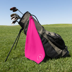 Personalised Pink Golf Towel with Monogram
