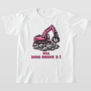 Personalised Pink Grabber Excavator T-Shirt