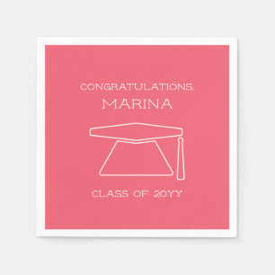 Personalised Pink Graduation Party Napkin