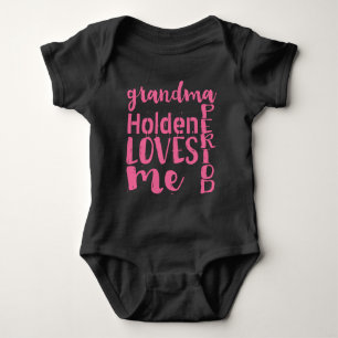 Personalised Pink Grandma Loves ME Period Baby Bodysuit