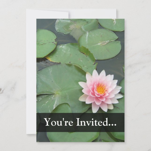 Personalised Pink/Green Lily Pad Invitation (Front)