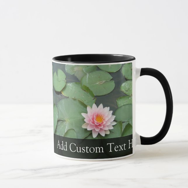 Personalised Pink/Green Lily Pad Mug (Right)