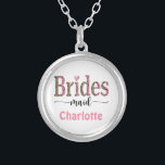Personalised Pink Grey Leopard Print Bridesmaid  Silver Plated Necklace<br><div class="desc">Personalise this silver necklace or locket necklace for your bridesmaids. The pink and grey leopard print is trendy and a these will look great on your bridesmaids.</div>