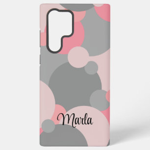 Personalised pink-grey molecule Samsung Phone Case