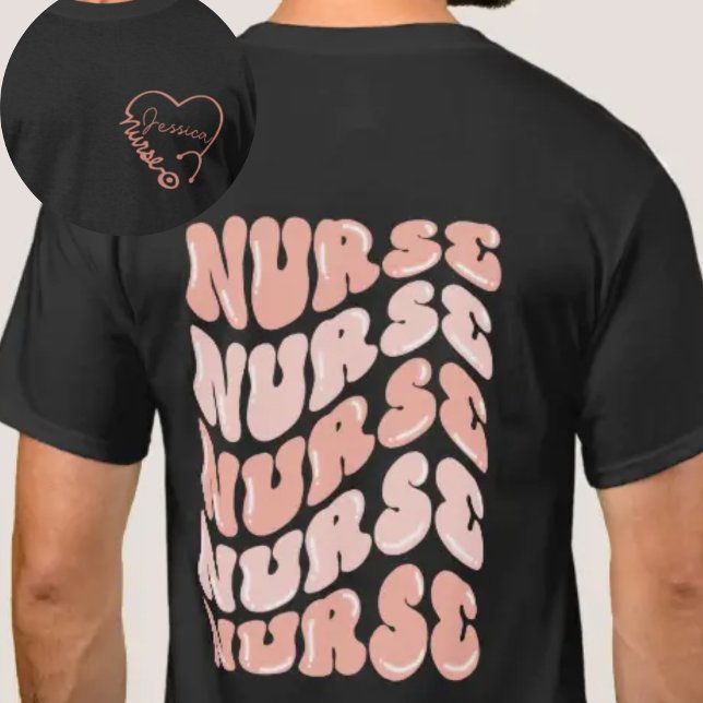 Personalised Pink Groovy Nurse T-Shirt (Creator Uploaded)