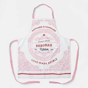 Personalised PINK Happiness is Homemade Baking Apron